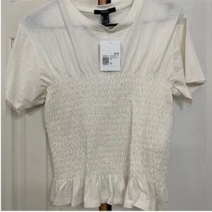 Smocked Flounce Combo Tee